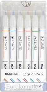 Cienkopis 2-liniowy mix 6 szt. TO-348