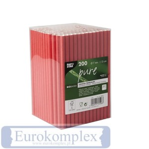 Słomki koktajl papierowe 7mm 15cm czerwone '200 88365
